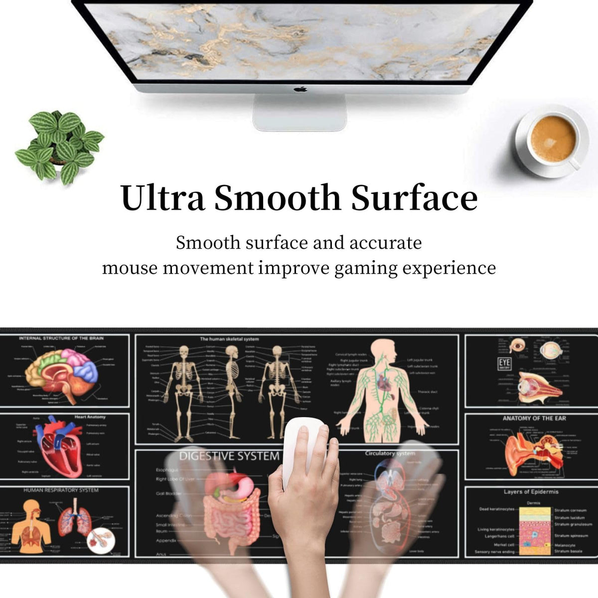 Sigouyinei Extra Large Desk Pad 31.5x12in Office Gaming Non-Slip Mouse Pad