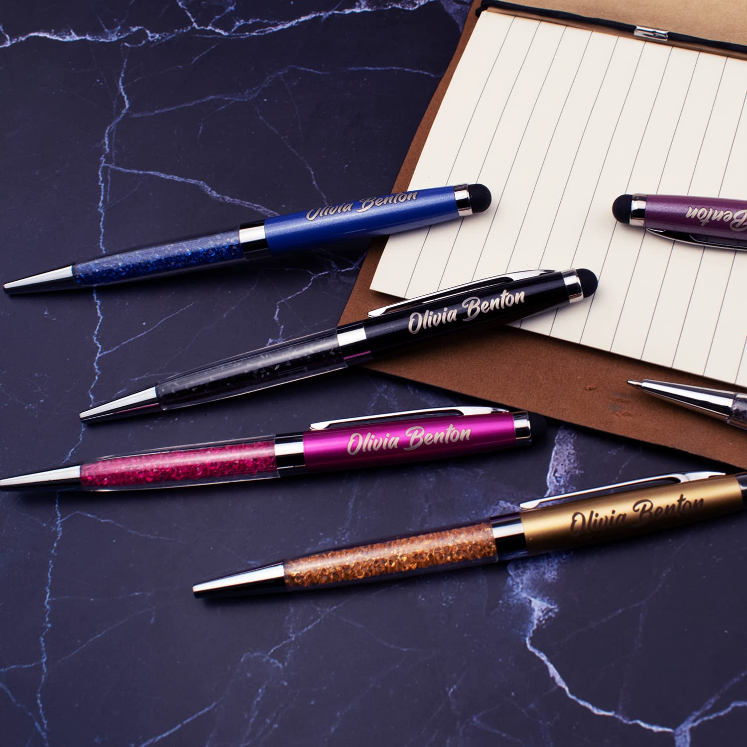 Personalized Fancy Pens with Stylus Tip - Gift for Business Men 10 Pens/Box