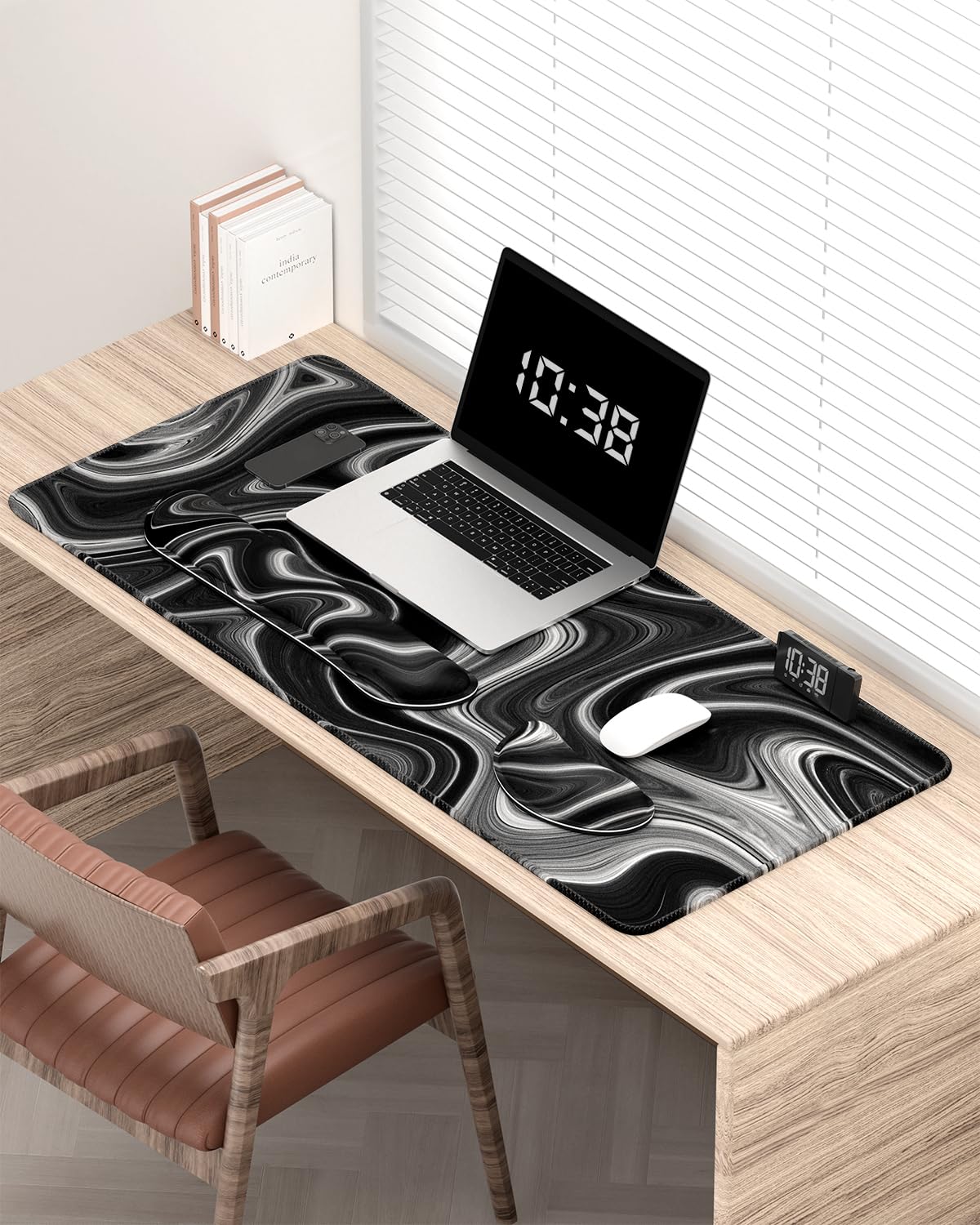 Auhoahsil Large Mouse Pad with Wrist Rests for Keyboard & Mouse, Thick Soft Ergonomic Memory Foam