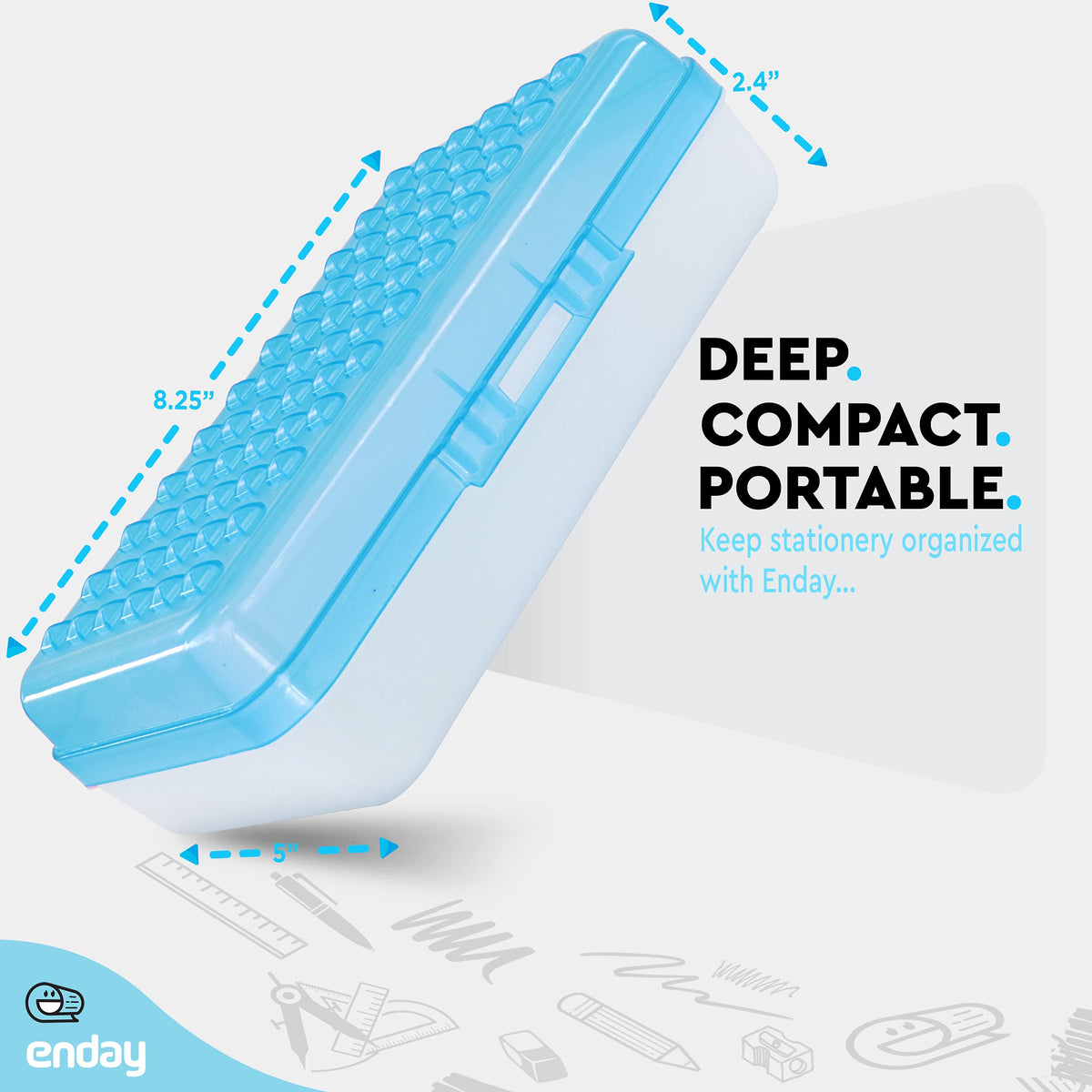Enday Plastic Pencil Box Large Capacity Pencil Boxes – Pencil box Plastic Pencil Case Office