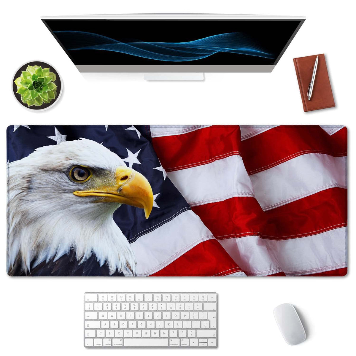 SSOIU Gaming Mouse Pad, Extended Mouse Pad, 35.5x15.7inch XXL Large Big Computer Keyboard Mouse Mat