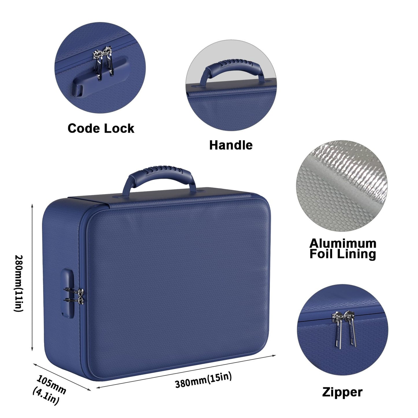 DocSafe 5200°F Fireproof Document Organizer Box with Lock, Blue (Soft)
