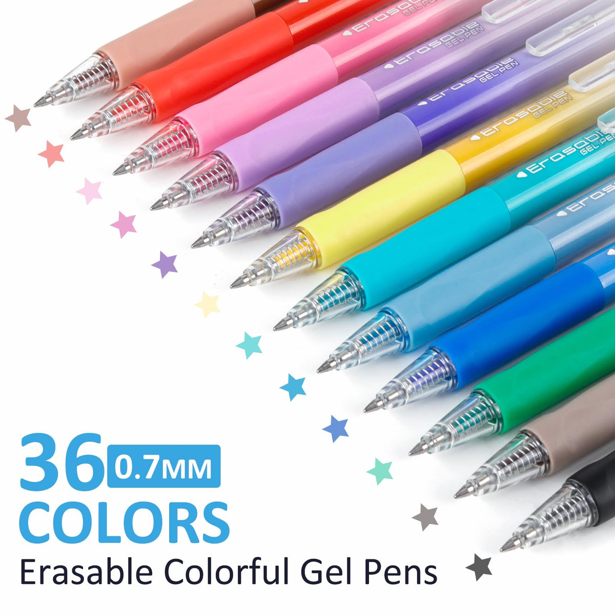 Solati 36 Colors Erasable Gel Pens, Fine Point 0.7mm Colored Erasable Pens, Make Mistakes