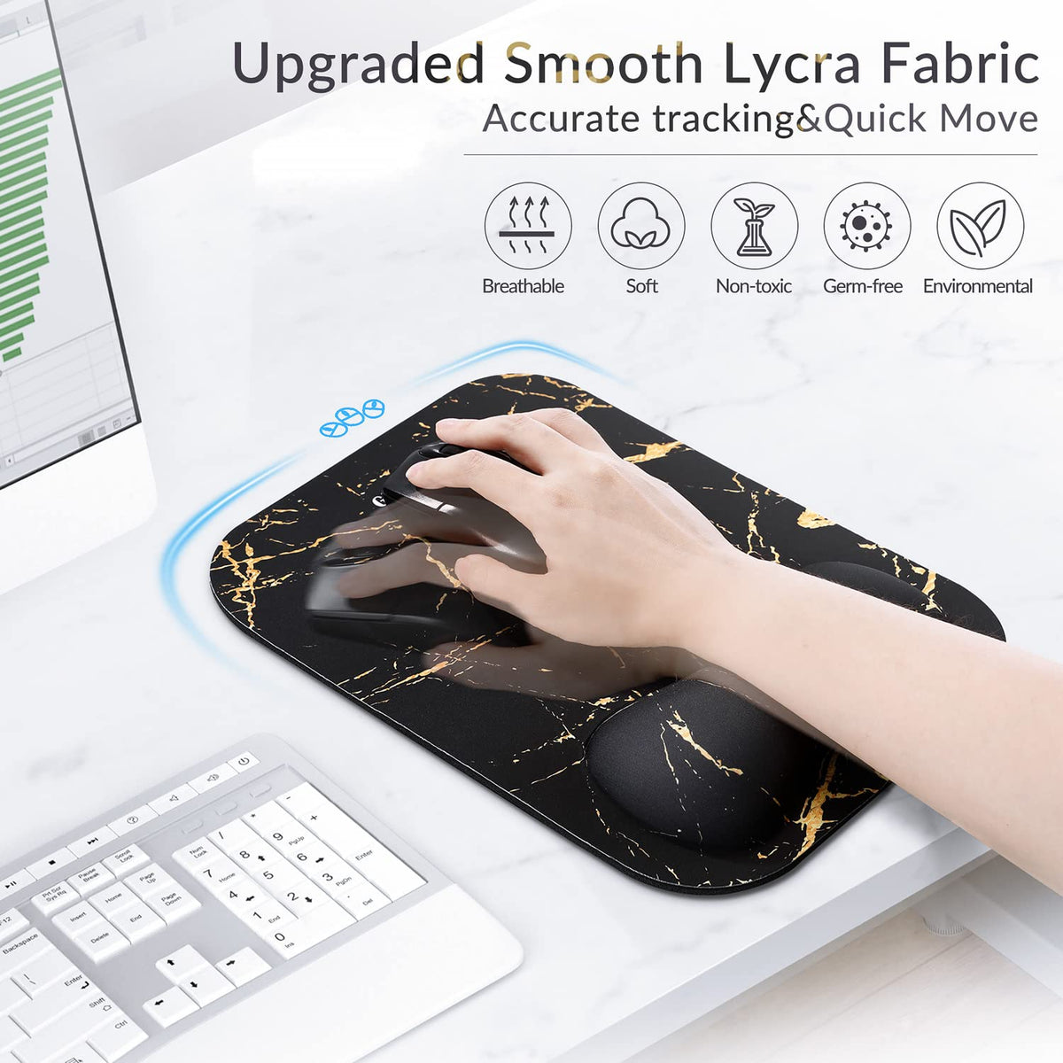 Gimars Large Gel Memory Foam Ergonomic Mouse Pad Wrist Rest Support Mousepad for Laptop, Computer