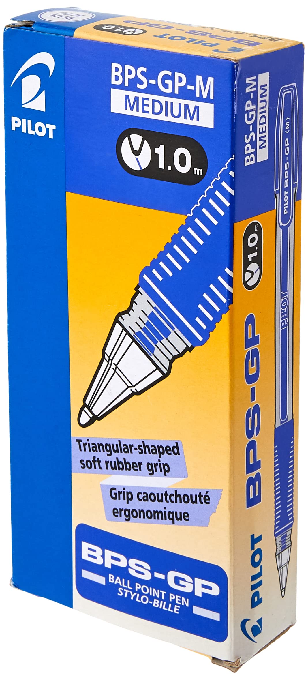 Pilot BPS-GP-M-L Grip Ballpoint 1.0 mm Tip (Pack of 12) - Blue