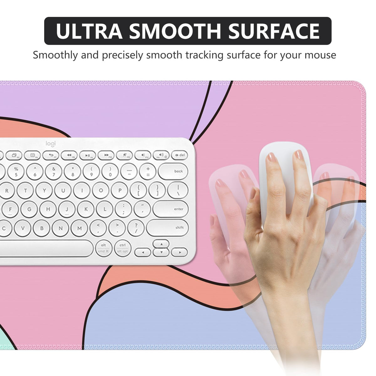 iCasso Desk Mat,XXL Large Mouse Pad for Desk,Colour Topographic