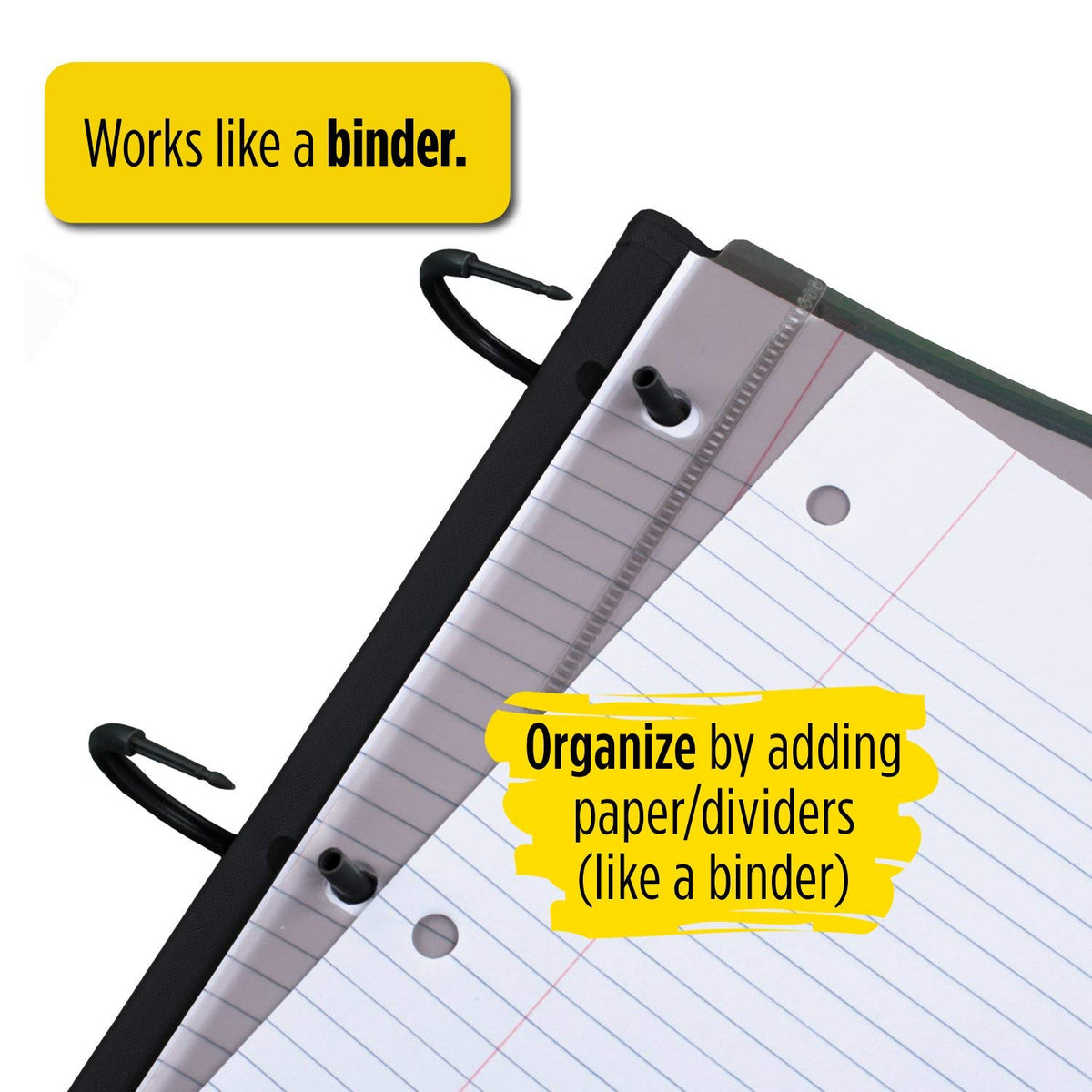 Five Star Flex Hybrid NoteBinder, 1 Inch Binder with Tabs, Notebook and 3 Ring Binder All-in-One