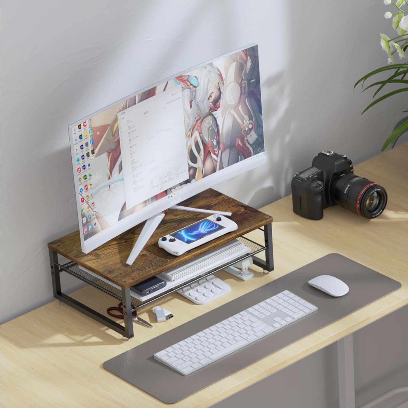 gianotter 2-Tier Wood Monitor Stand Riser