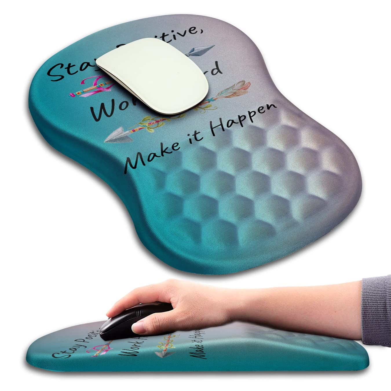 KUOSGM Mouse Pad Wrist Support, Ergonomic Mouse Pad with Massage Dot, Comfortable Computer Mouse