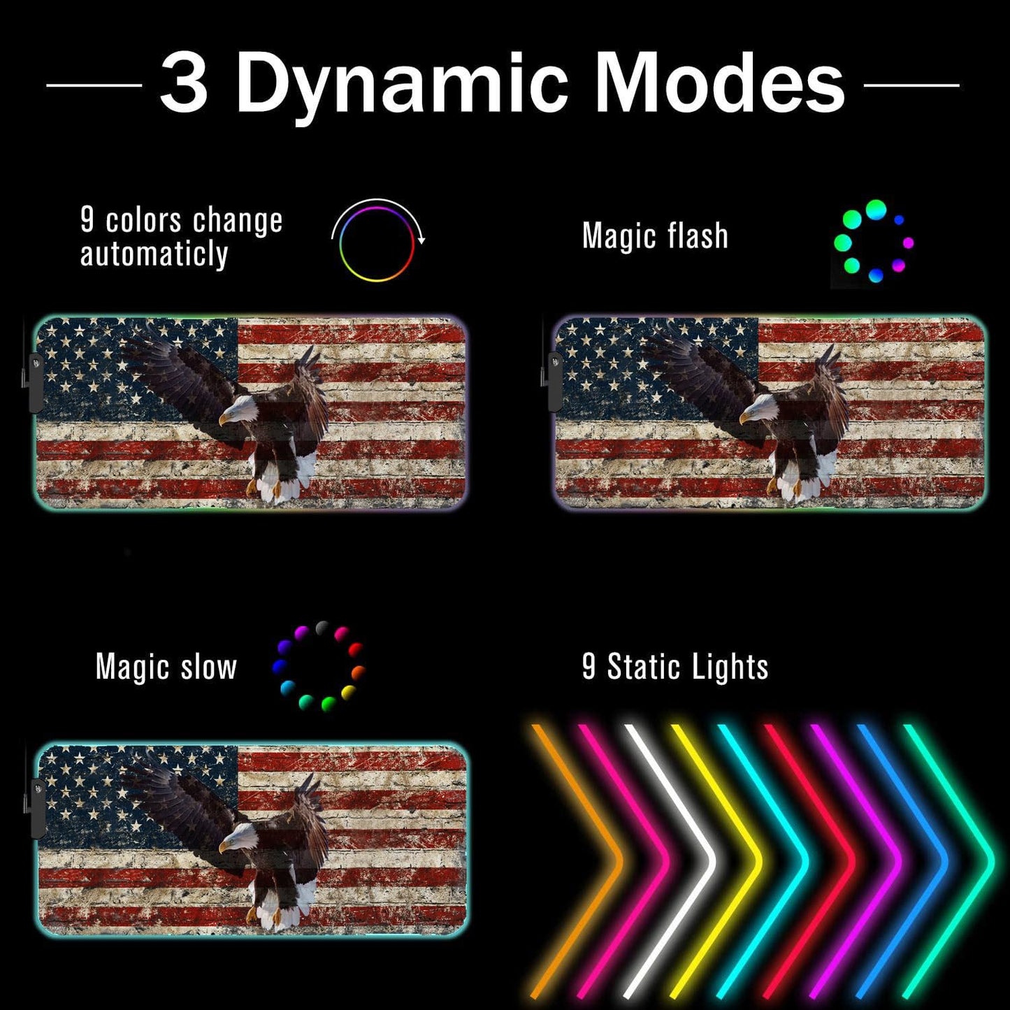 RGB Gaming Mouse Pad with Coffee Coaster, XXL Large Glowing LED Mousepad, Anti-Slip Rubber Base