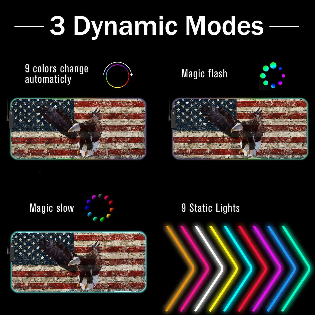 RGB Gaming Mouse Pad with Coffee Coaster, XXL Large Glowing LED Mousepad, Anti-Slip Rubber Base