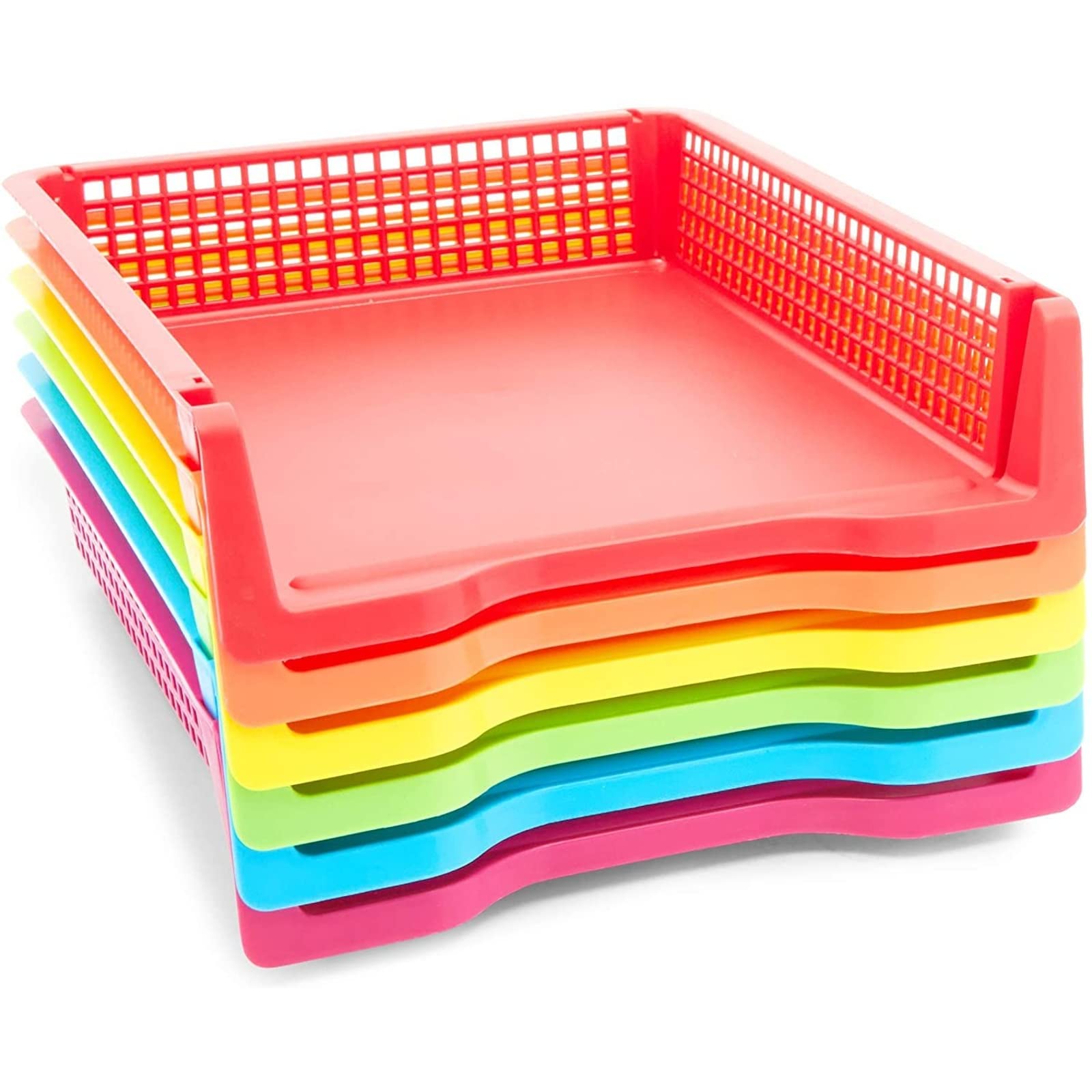 Bright Creations Classroom Turn in Trays - 6-Pack, Letter Size, 12.75 x 9.75 x 2.75 in, Rainbow