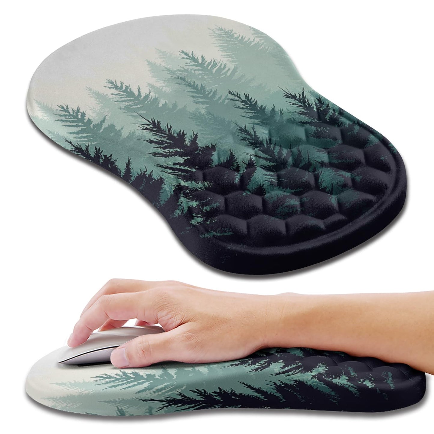 Hokafenle Ergonomic Mouse Pad Wrist Support, Wrist Rest Mousepad for Carpal Tunnel Pain Relief with