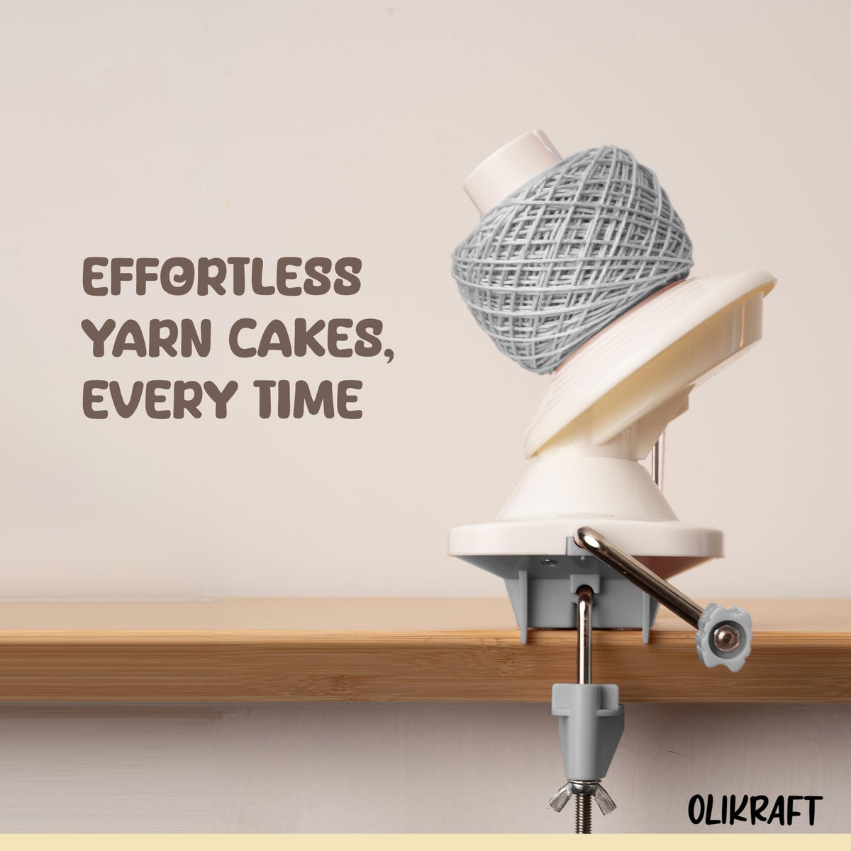 Olikraft Manual Yarn Ball Winder (Glacier Gray)