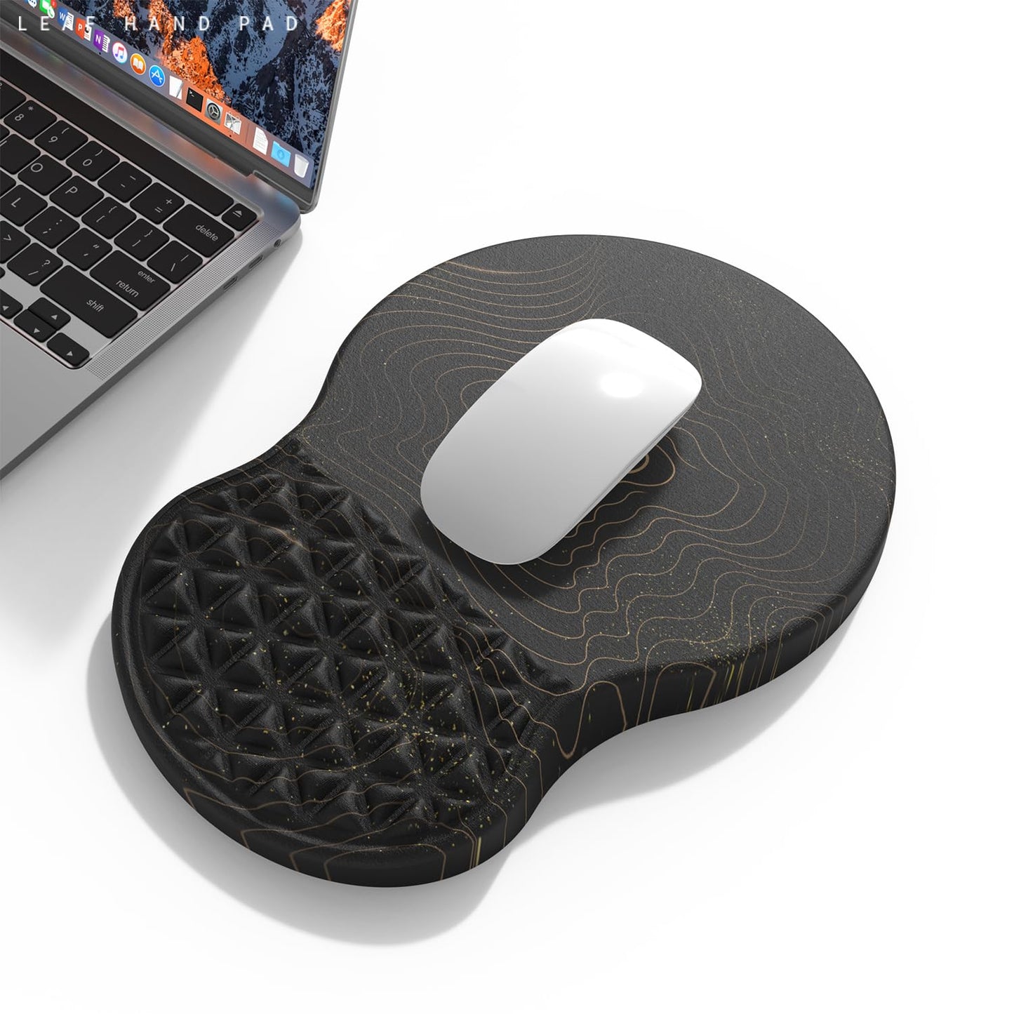 PYEDCA Mouse Pad Wrist Support, Ergonomic Mouse Pad with Wrist Rest, Memory Foam & Non-Slip PU