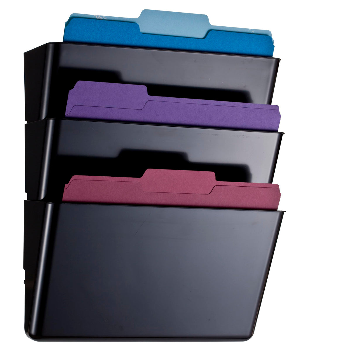 Officemate Letter Size Wall File, Recycled, Black (26092), 14.5" x 13" x 4.1", Set of 3