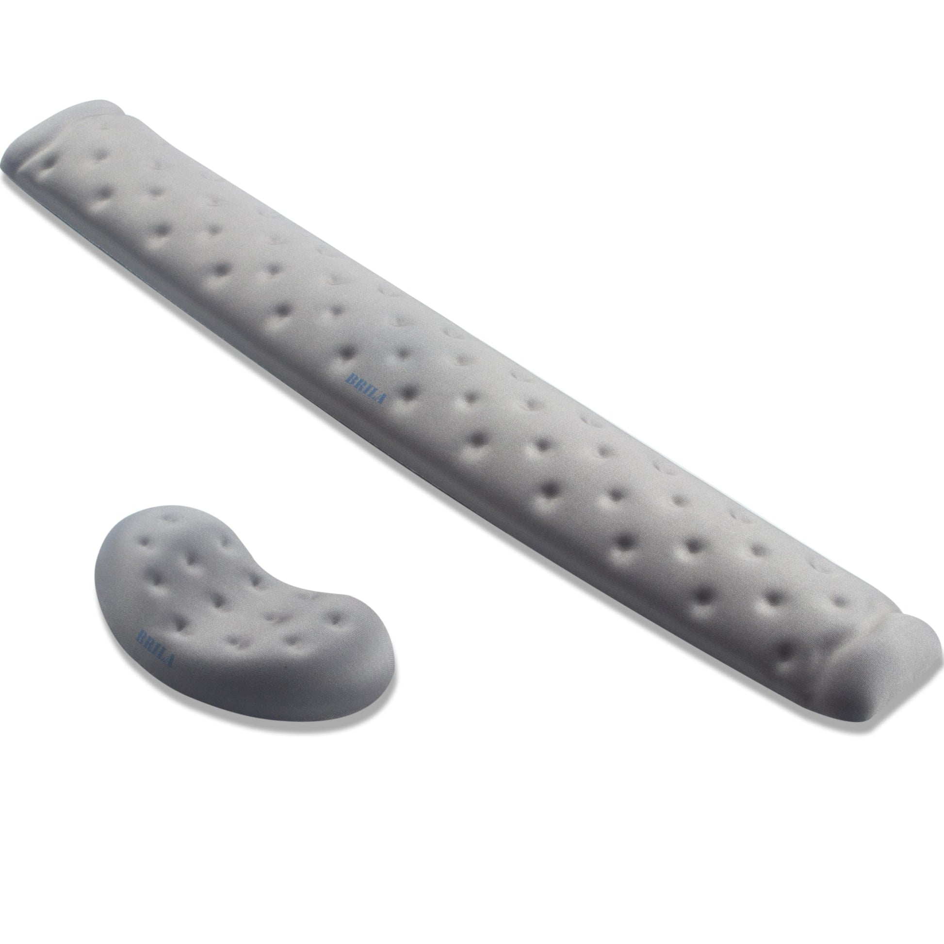 BRILA Memory Foam Mouse & Keyboard Wrist Rest Support Pad Cushion Set for Computer, Laptop, Office