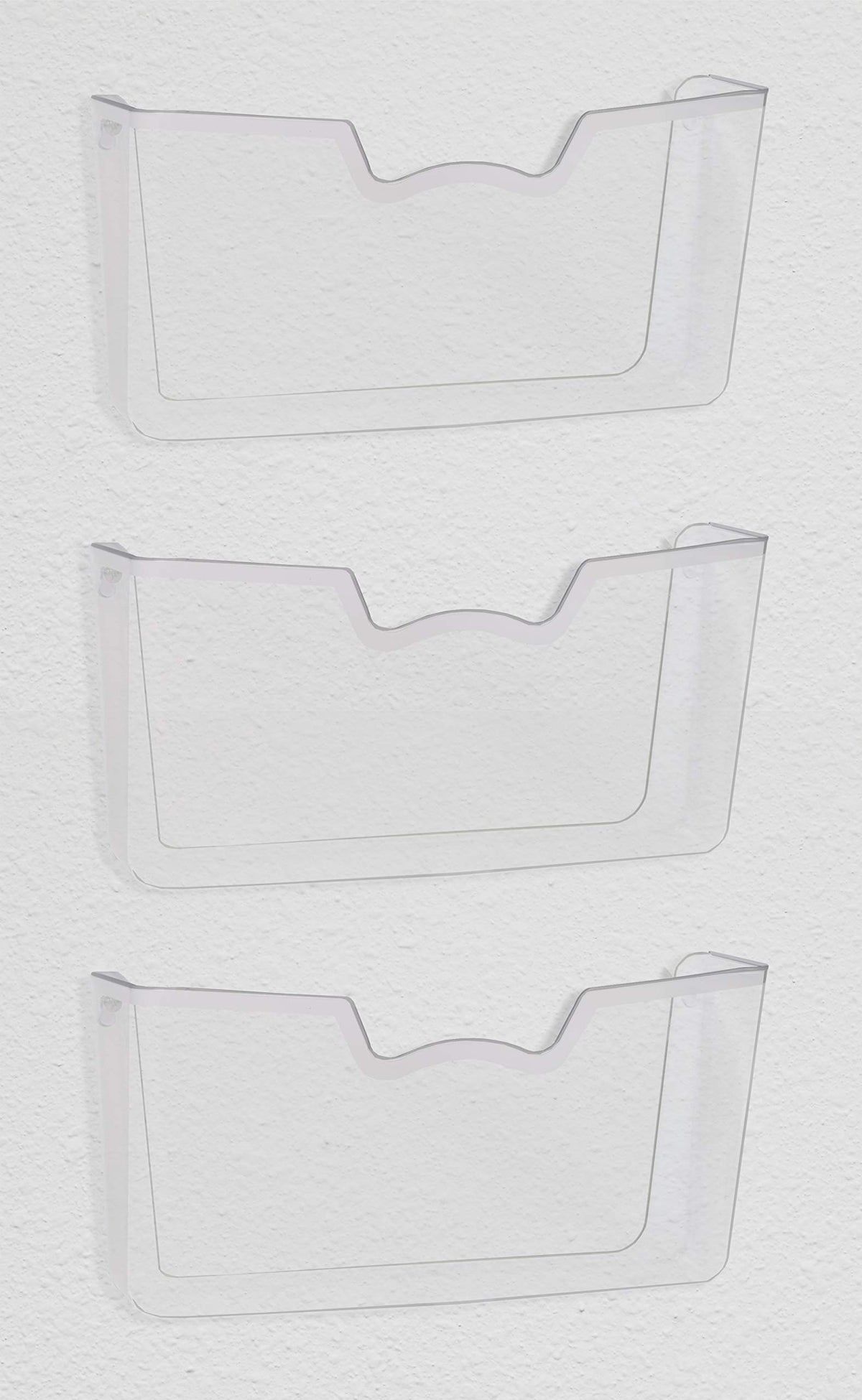 Simple Houseware Clear Wall Mount Single Pocket Hanging File Holder, 3-Pack