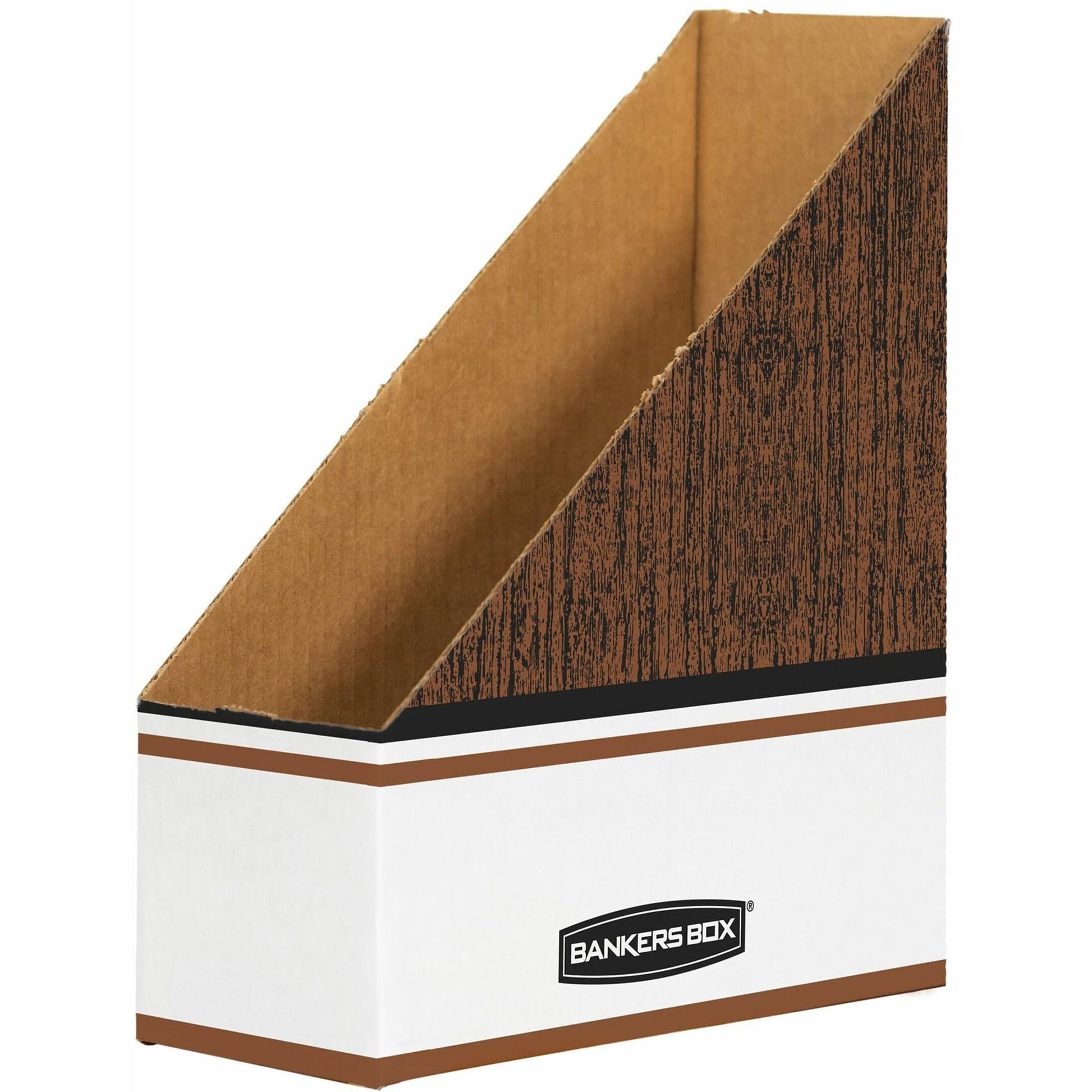 Bankers Box 12-Pack Magazine File Holders, Oversized Letter, Wood Grain