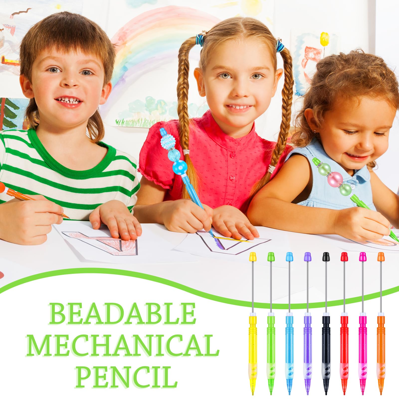 Dinifee 64 Pcs Beadable Mechanical Pencils Back to School Pens