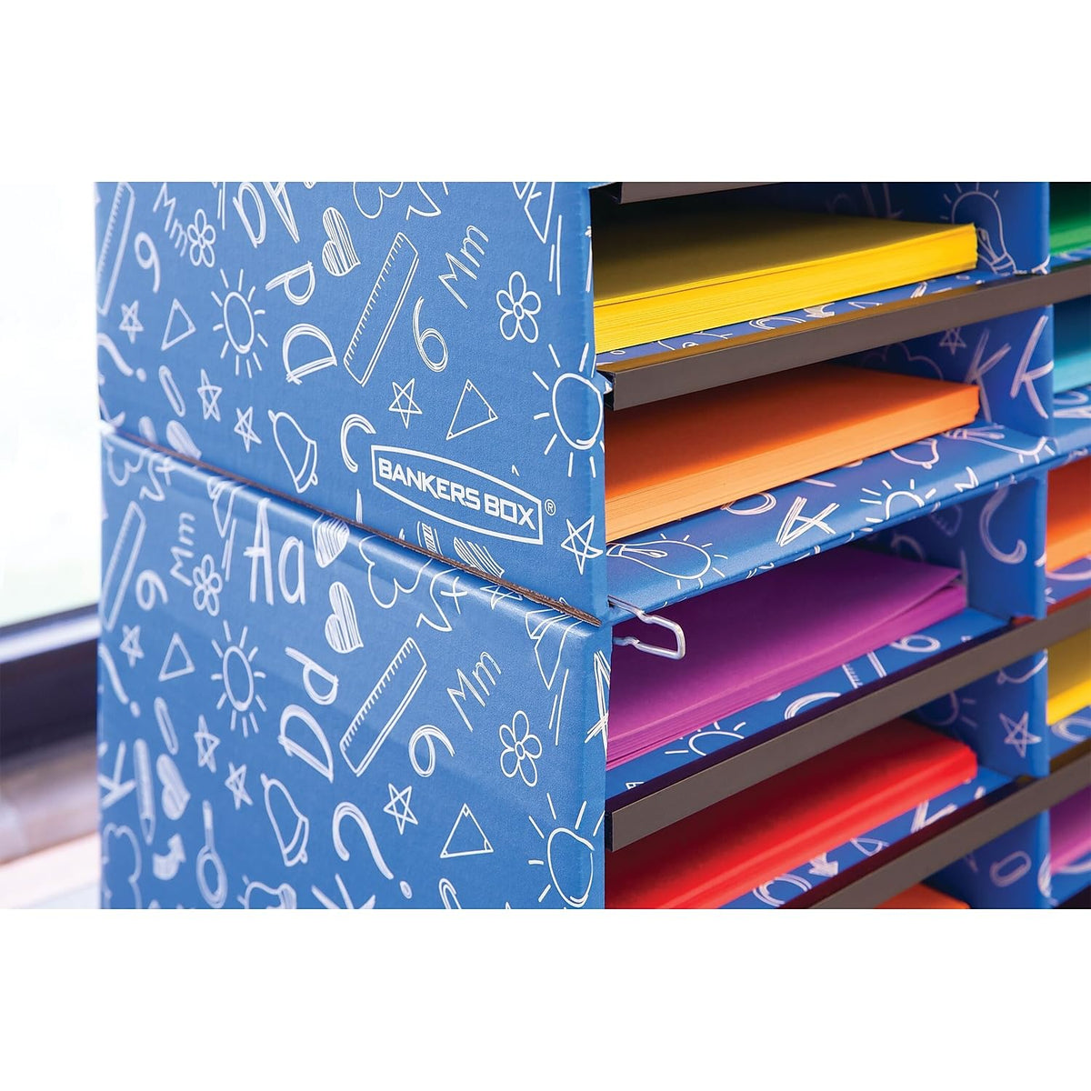 Bankers Box 10-Compartment Mail Sorter, 19.5" x 12.375", Blue