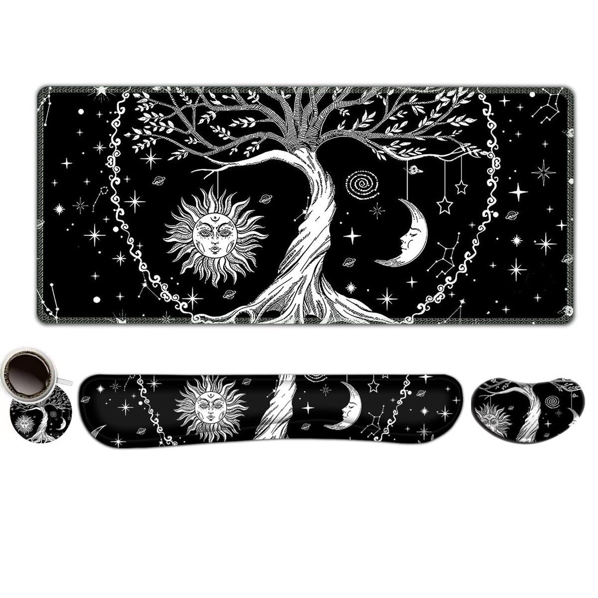 ToLuLu Extended Gaming Mouse Pad, Memory Foam Keyboard Mouse Wrist Rest