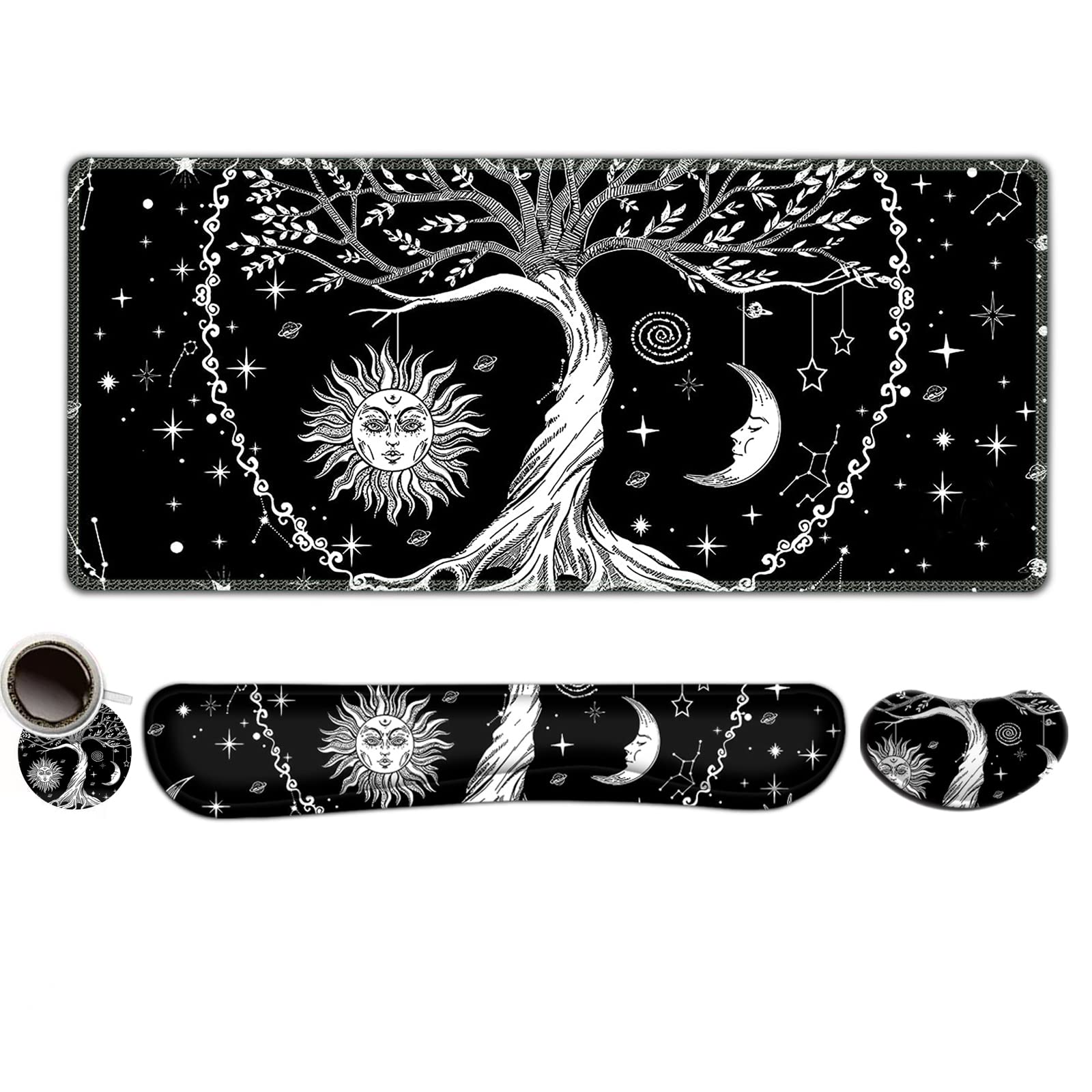 ToLuLu Extended Gaming Mouse Pad, Memory Foam Keyboard Mouse Wrist Rest