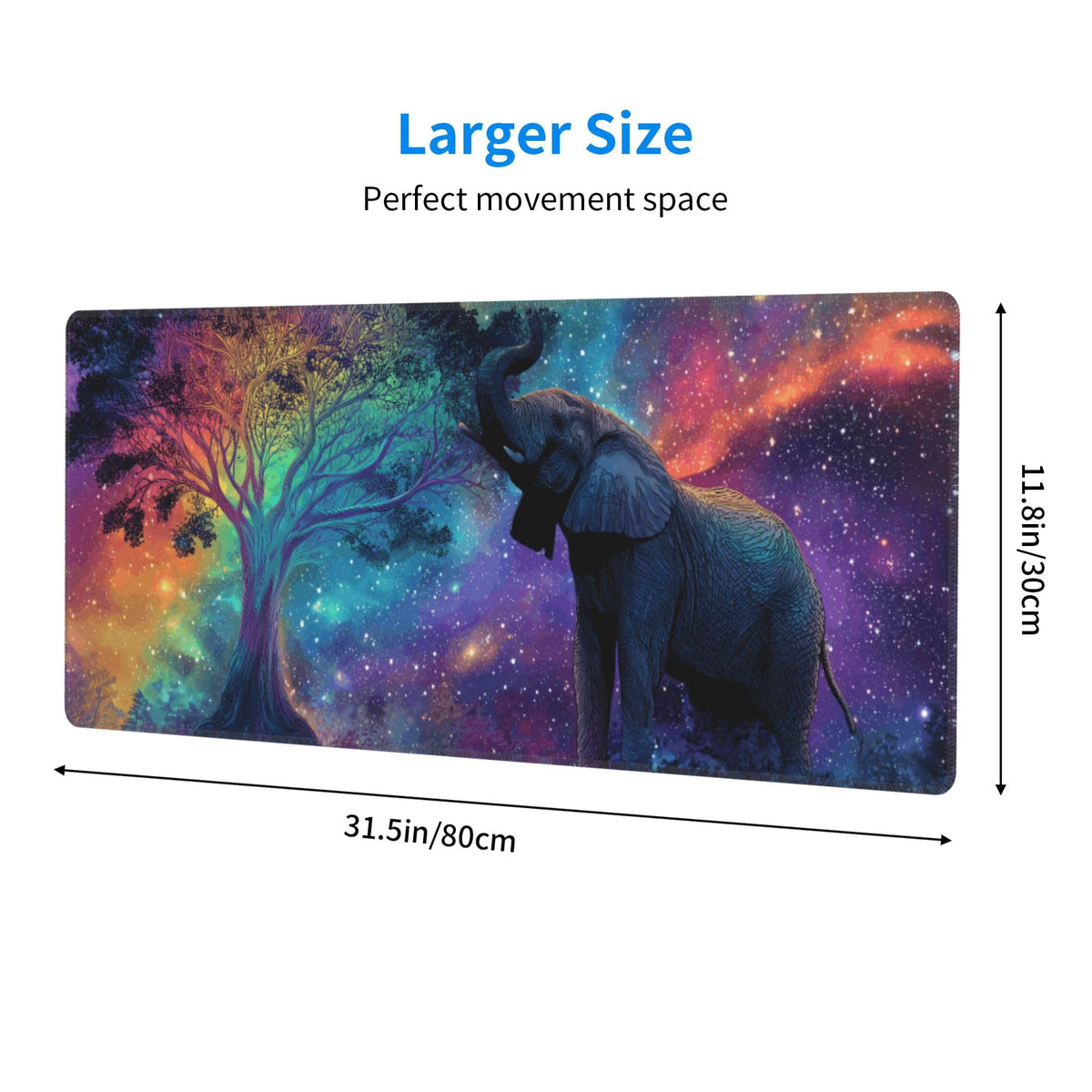Elephant Mouse Pad Extended Large Gaming Mouse Pad XL Stitched Edges for Gamer Home Office 31.5 X