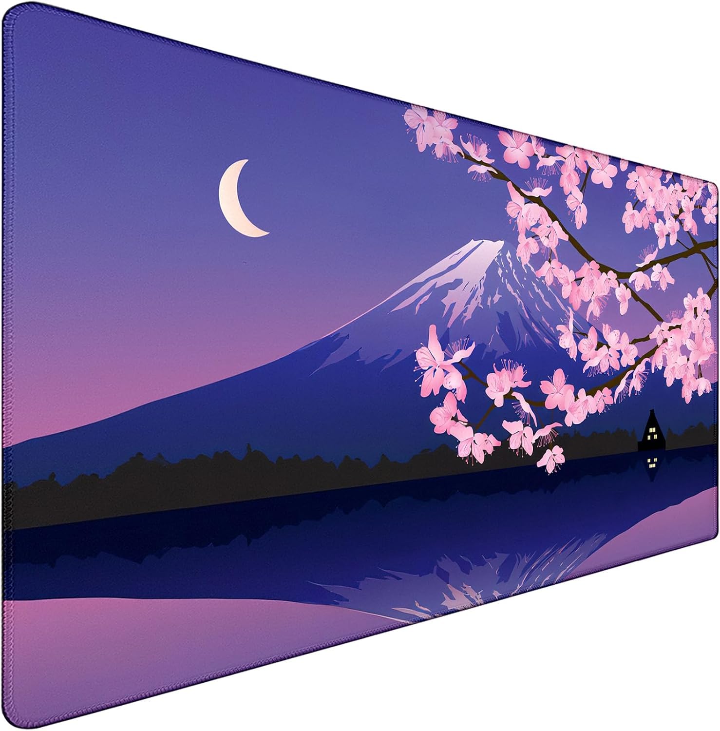 Large Extended Gaming Mouse Pad with Stitched Edges, Non-Slip Waterproof Rubber Base Mouse Pad for
