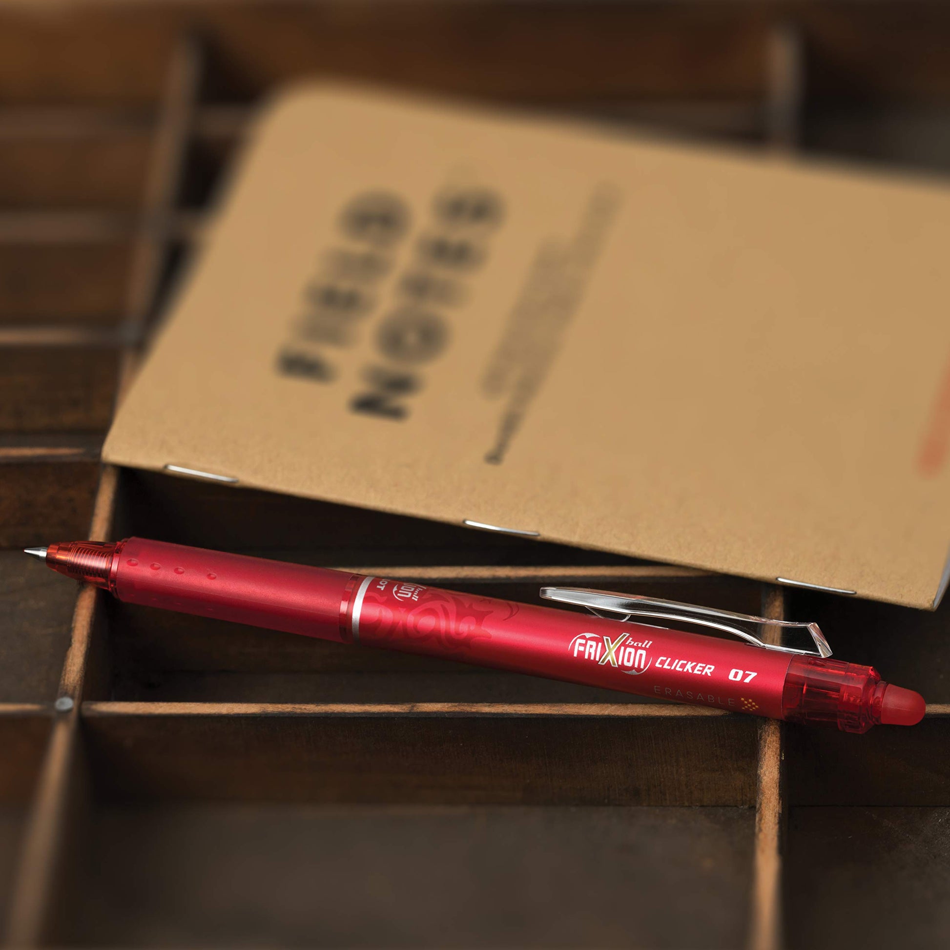 Pilot FriXion Clicker Erasable Gel Pens, Fine Point (0.7mm), Red Ink, 14-Pack - Refillable, Smooth