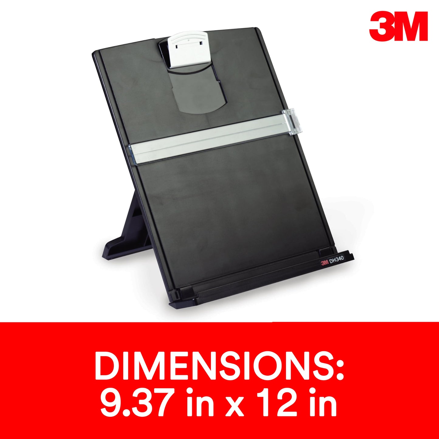 3M Desktop Document Holder for Monitor, 3.375 in x 12.0 in x 1.75 in
