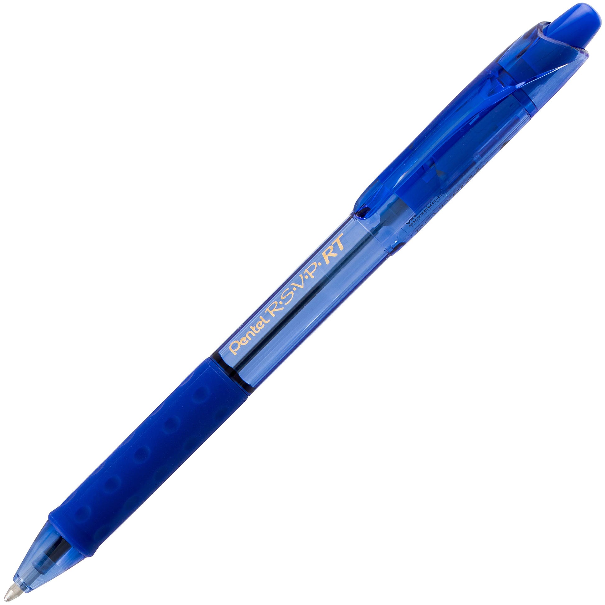 Pentel RSVP RT Colors Retractable Ballpoint Pen, (1.0mm) Medium Line, Barrel, Blue Ink, Box of 12