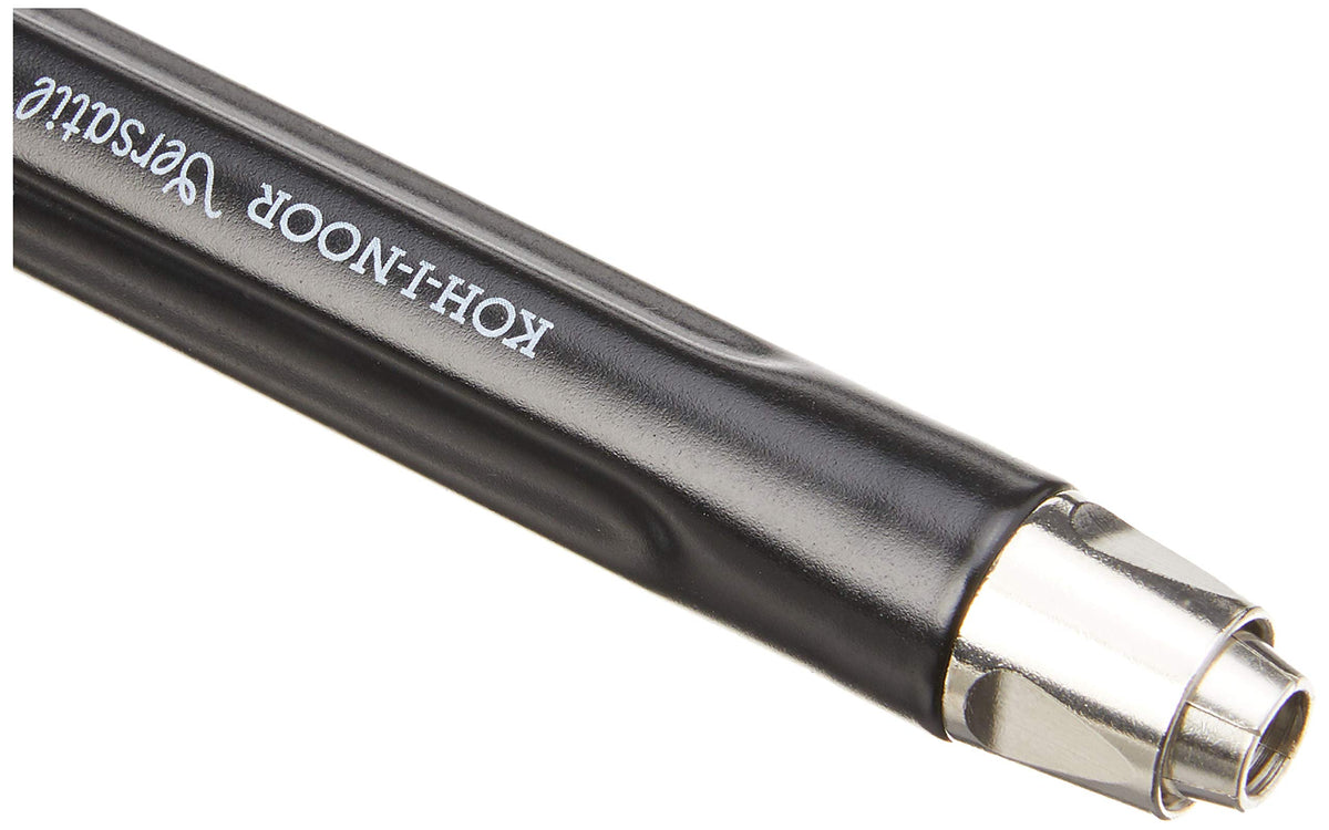 Koh-i-Noor Mechanical Hardtmuth Lead Holder with 5.6mm x 80mm Lead, Black with Clip, 1 Each