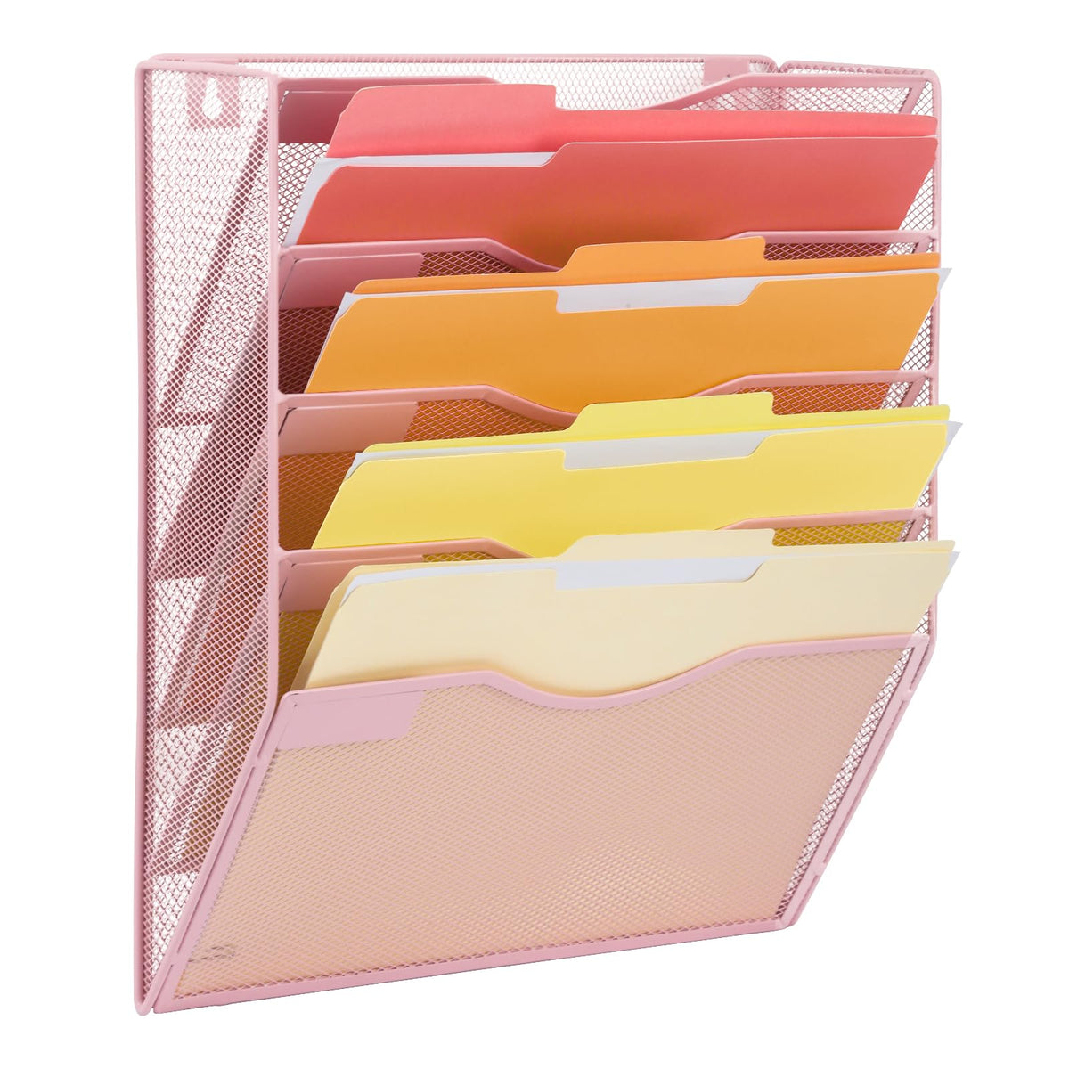 EASEPRES 5 Pocket Mesh Hanging Wall File Organizer, Wall Mounted Mail Paper Document Folder Holder
