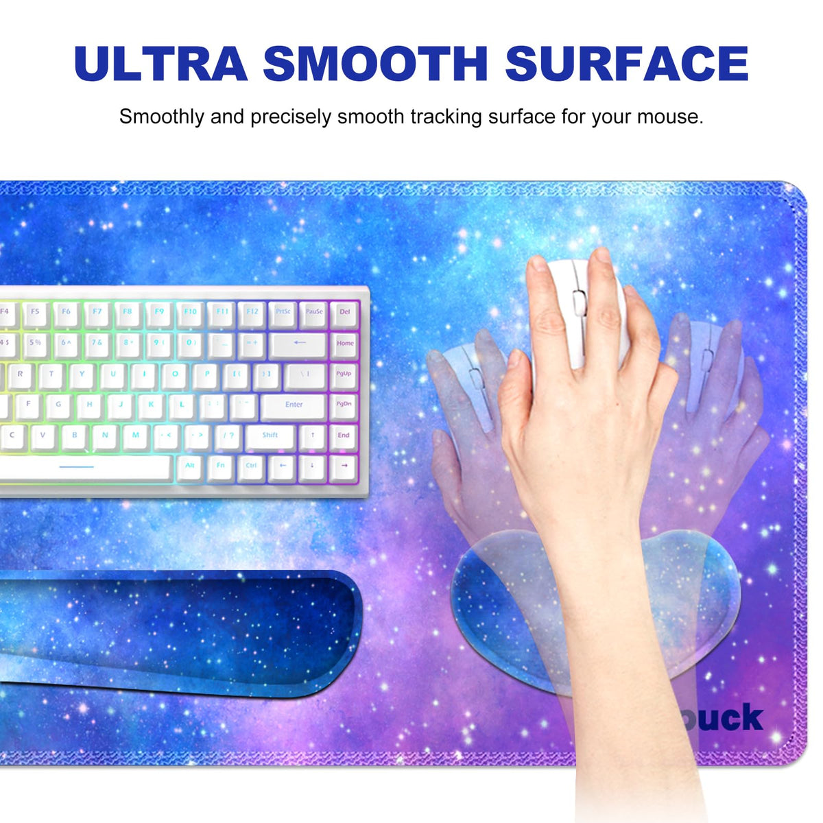 Lauspuck Desk Mat, Gaming Mouse Pad Wrist Rest Support Combo, XXL Large Mousepad + Keyboard Wrist
