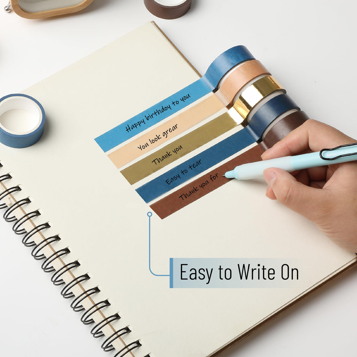 Mr. Pen- Washi Tape Set, 10 Rolls, 5 Yards/Roll, Washi Tape for Scrapbook