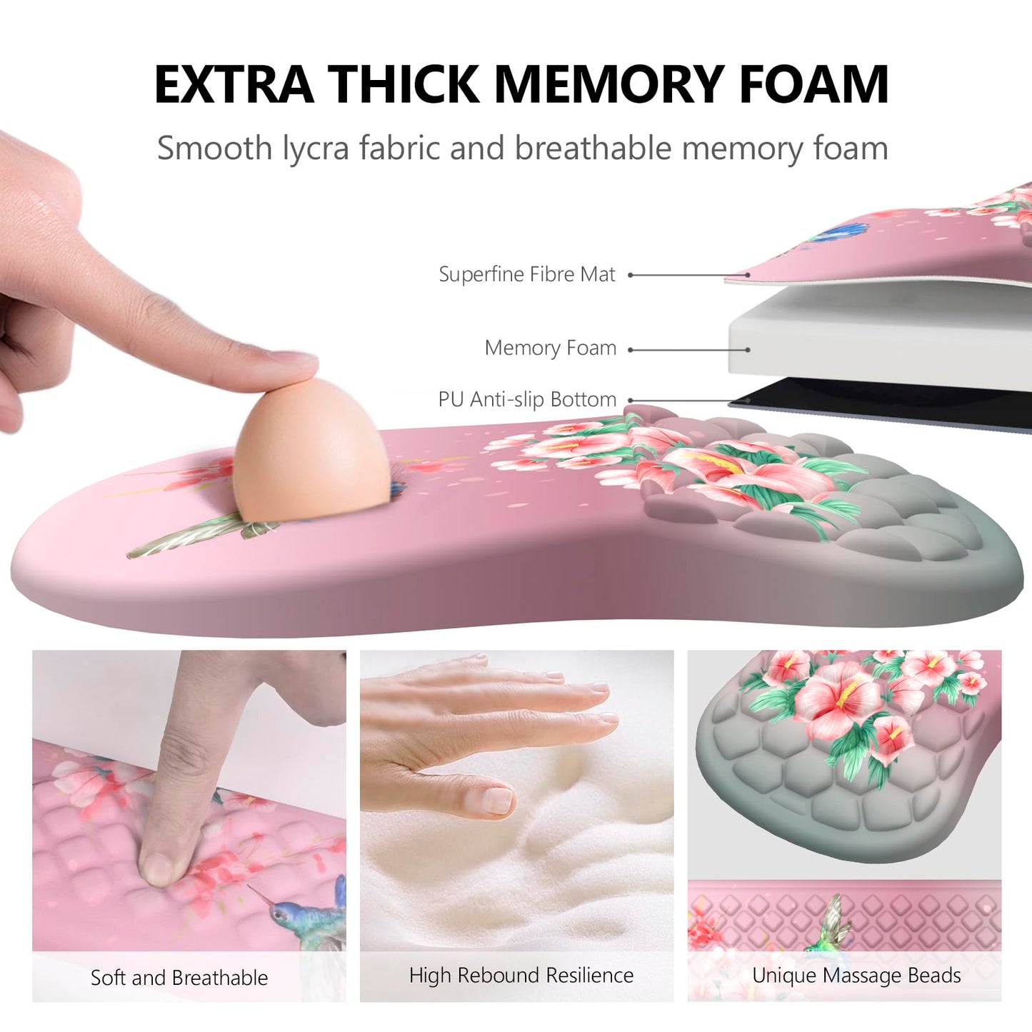 Laokiiy Mouse Pad with Wrist Rest & Keyboard Wrist Rest, Memory Foam