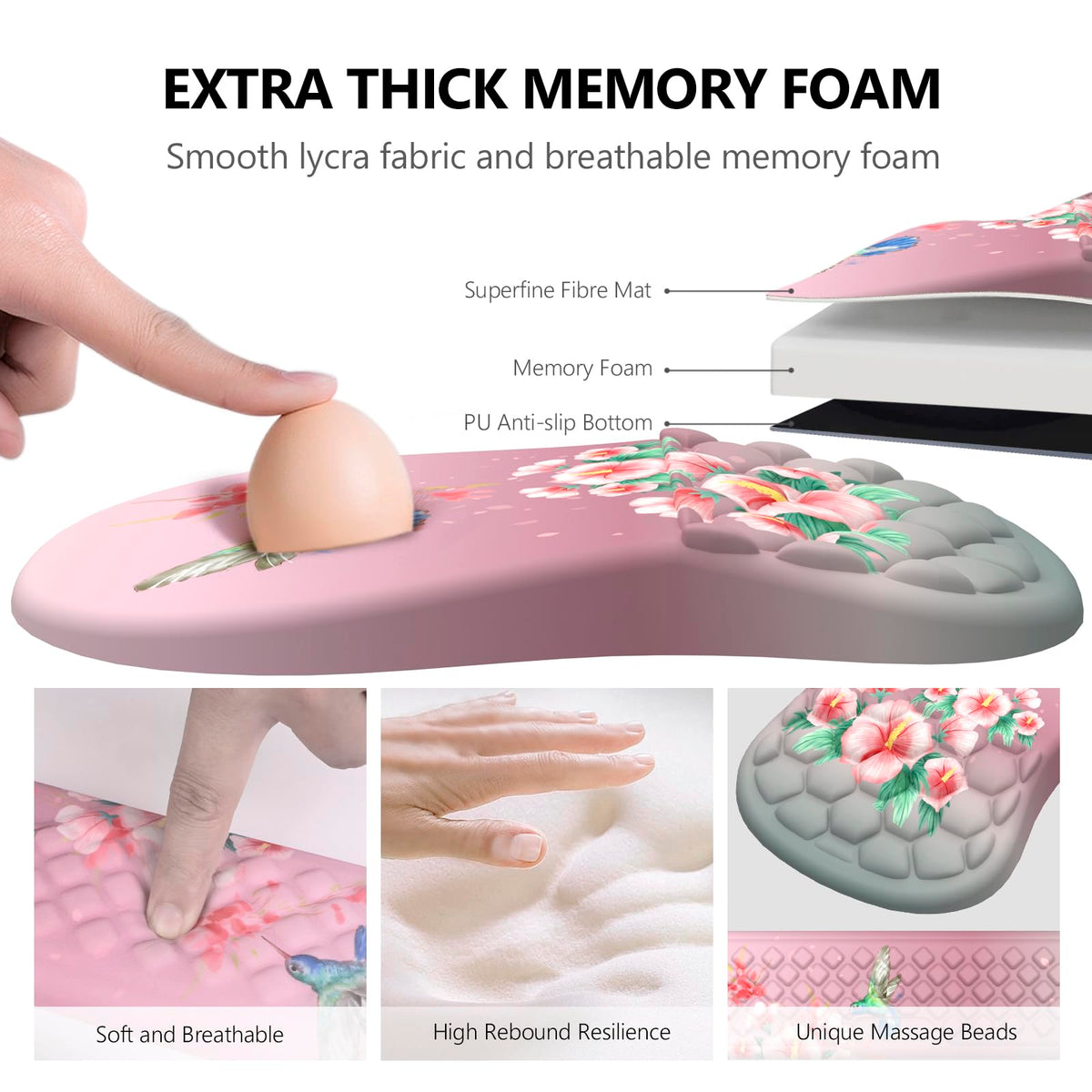 Laokiiy Mouse Pad with Wrist Rest & Keyboard Wrist Rest, Memory Foam