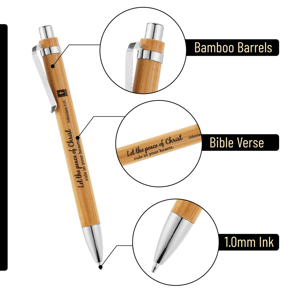 Mr. Pen- Bible Verse Pens Bulk, 80 Pack, Black Ink