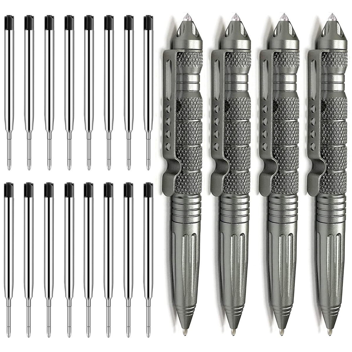 Origin-Joy 4 Pack Tungsten Steel Military Tactical Pen Set, Multifunctional EDC Self Defense Pen