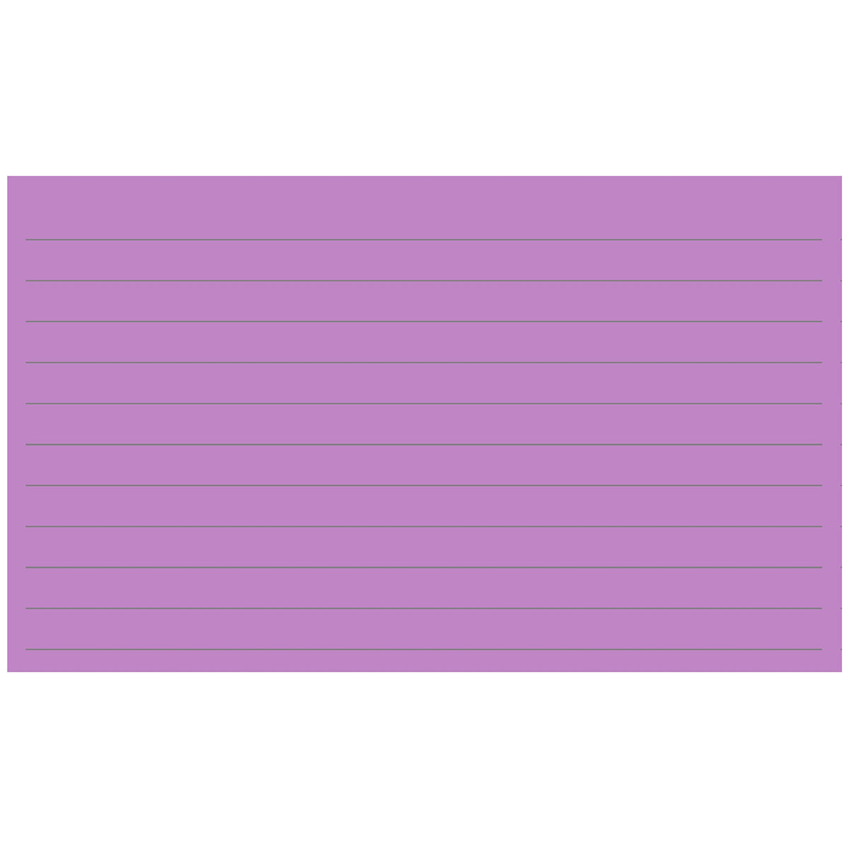 Colonial Cards: 150 Color Cardstock 3" x 5" Index Cards, Medium Purple, Lined Landscape Format