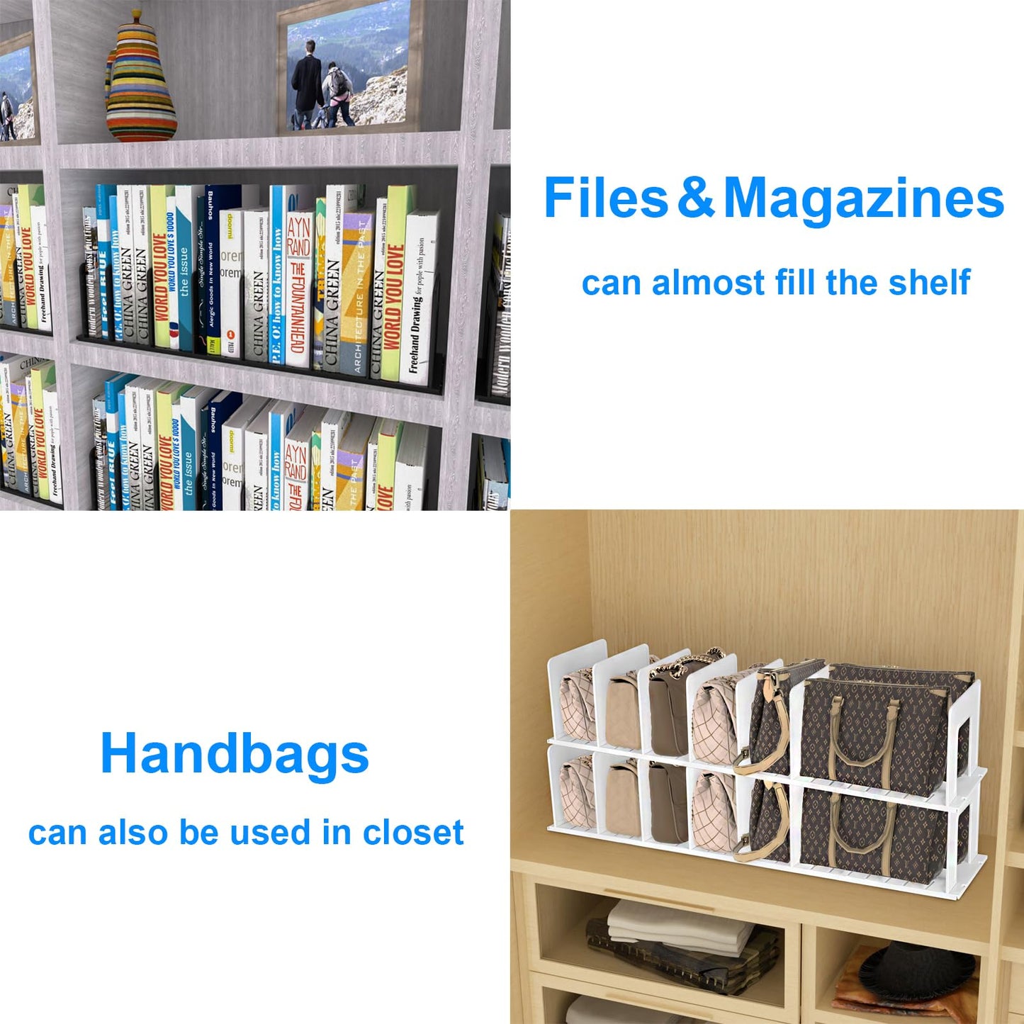 LuluEasy Adjustable Vertical File Sorter Sturdy Plastic Expandable Upright File Holder, Desktop