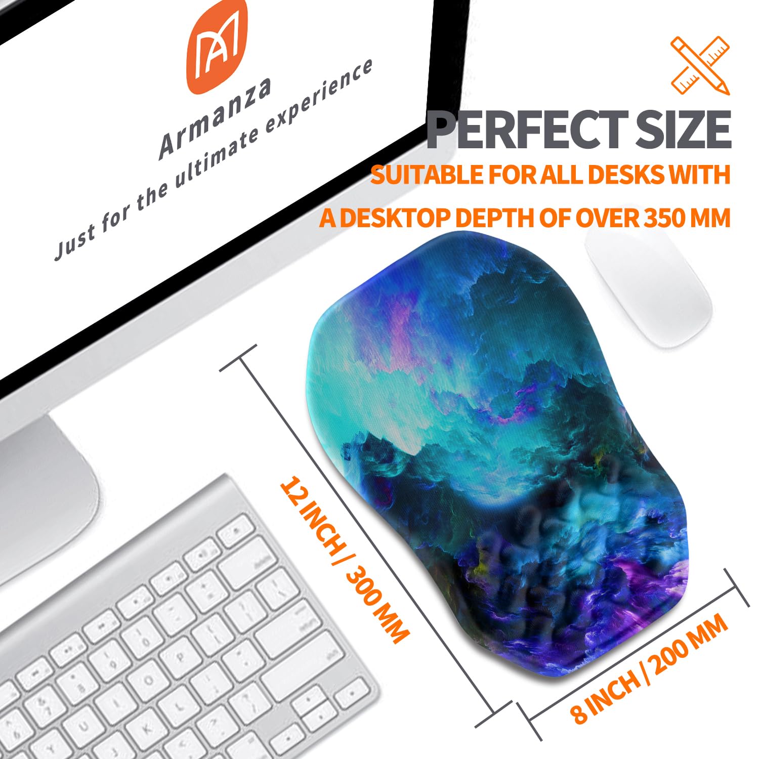 Armanza Ergonomic Slope Mouse Pad Wrist Support, Wrist Rest Mousepad for Carpal Tunnel Pain Relief