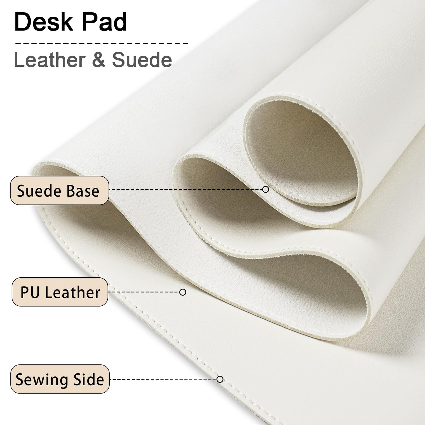 Large Desk Pad, 47.2" x 17" PU Leather Desk Mat for Desktop, Non-Slip Office Desk Mat for Desk