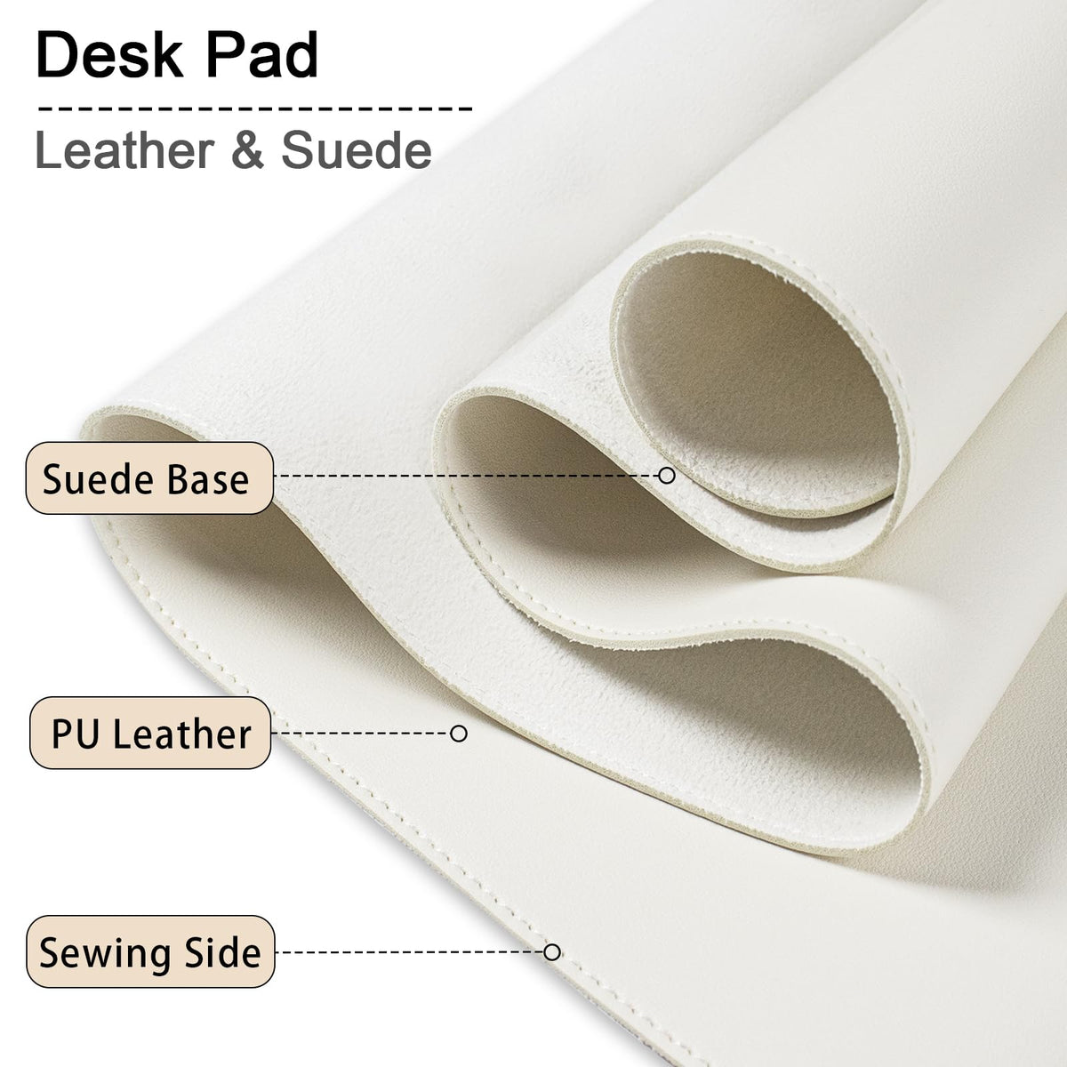 Large Desk Pad, 47.2" x 17" PU Leather Desk Mat for Desktop, Non-Slip Office Desk Mat for Desk