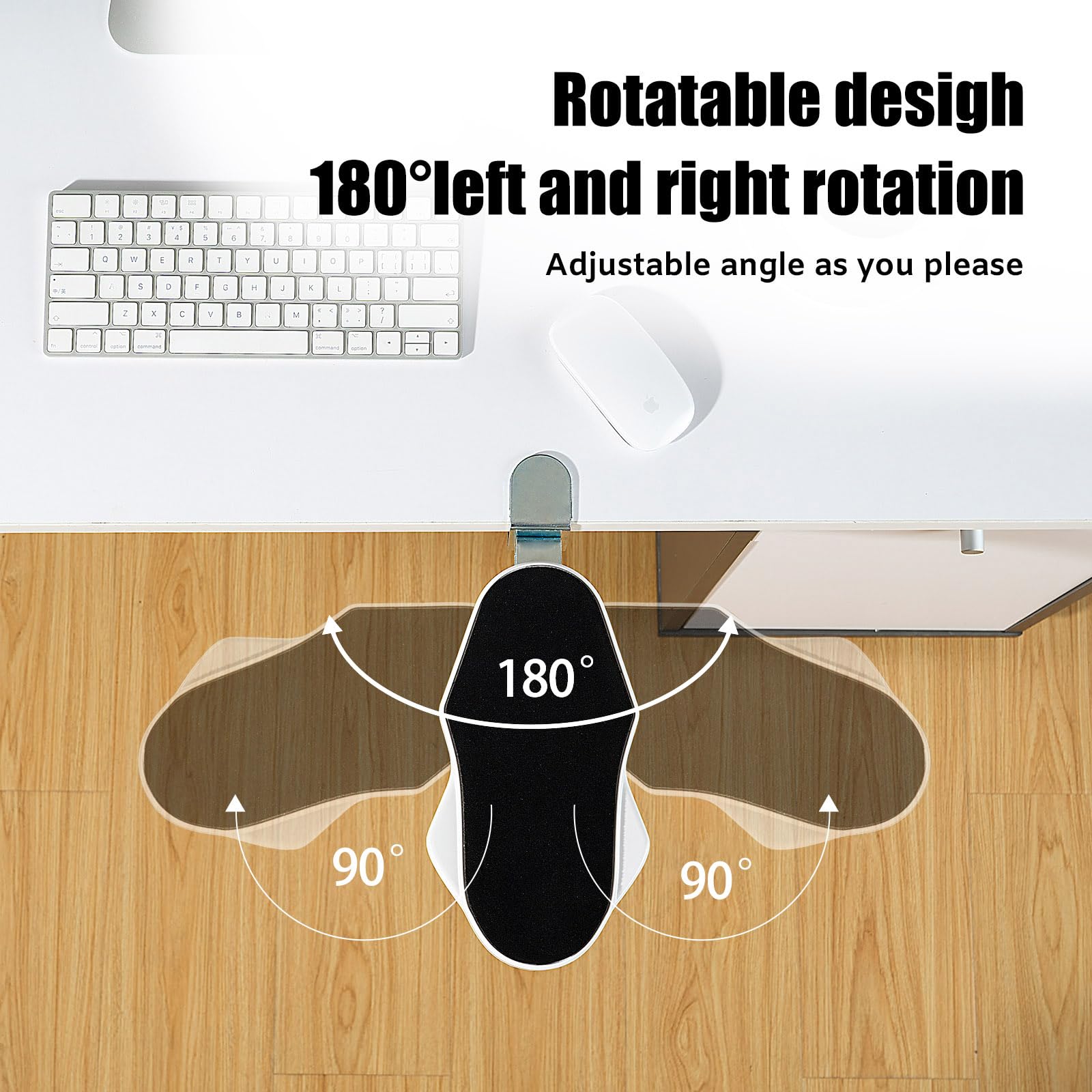 Hovadova Computer Arm Rest for Desk, 180° Swivel and 90° Foldable, White