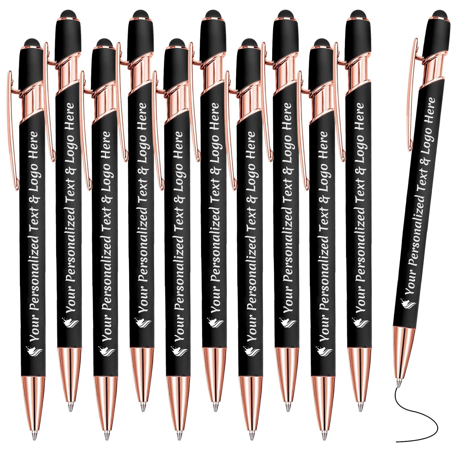 STREADVE Personalized Custom Pens 10 Engraved Writing Pen with Name Logo, Customized Promotional