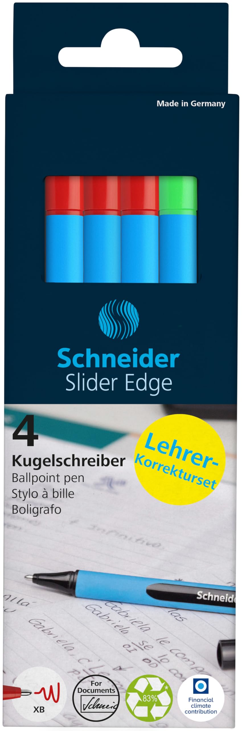 Schneider Slider Edge XB 152272 Teachers Correction Set in Display Box with Line Width XB Ballpoint