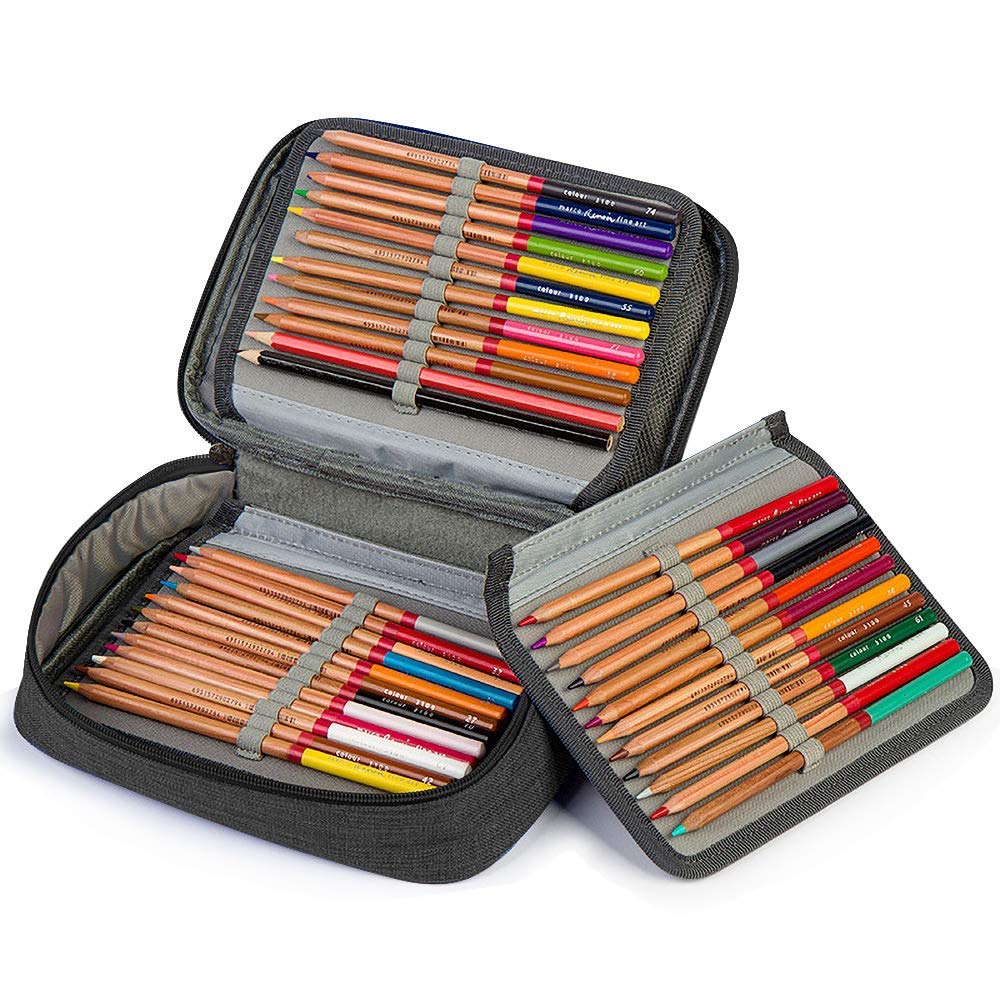 Number-one Large Capacity Pencil Case, 72 Slots Colored Pencil Pouch Bag Portable Pencil Holder