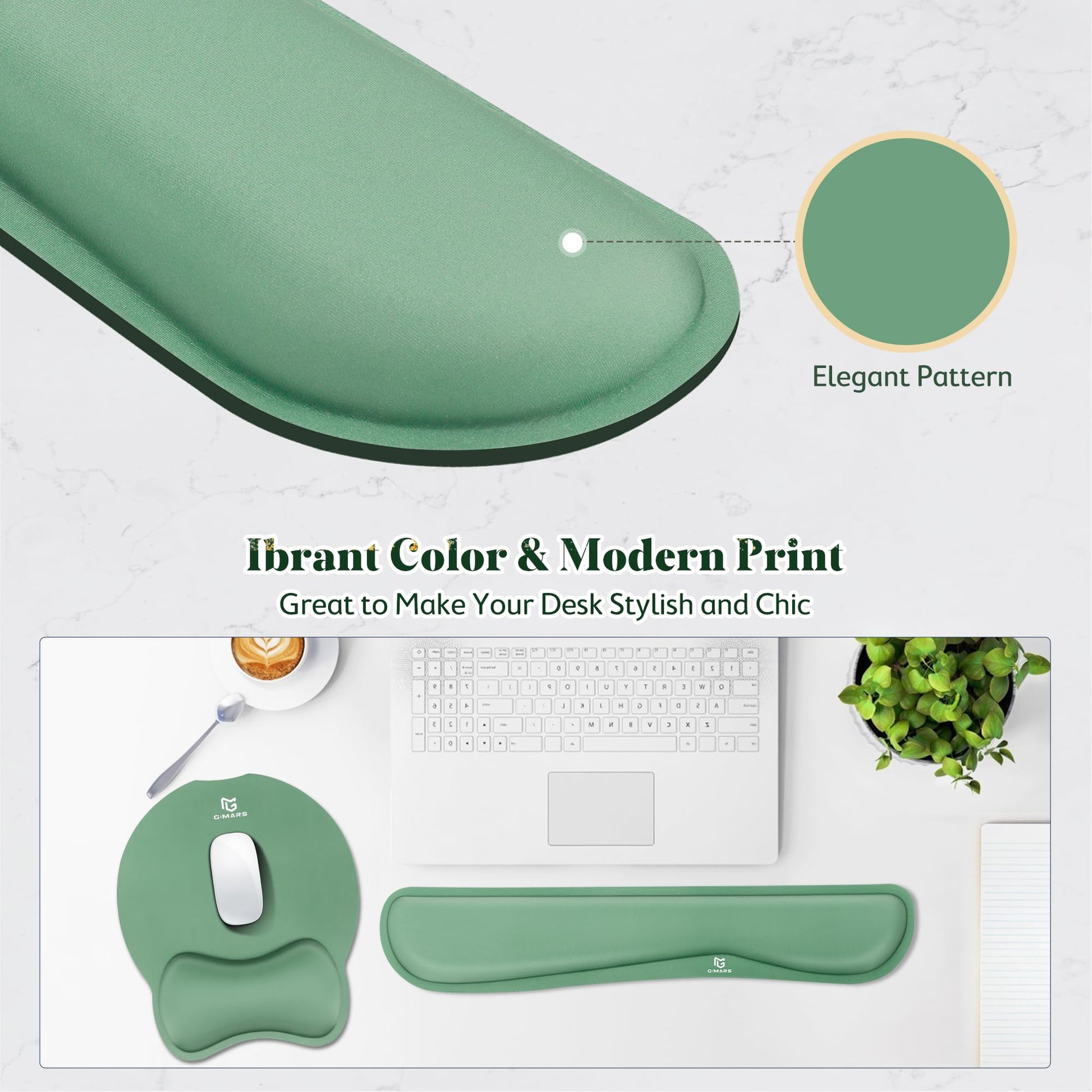 Gimars Ergonomic Mouse Pad Wrist Support, Upgrade Enlarge Superfine Fibre Soft Smooth Keyboard